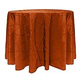 Ultimate Textile -3 Pack- Embroidered Pintuck Taffeta 120-Inch Round Tablecloth Persimmon Burnt...