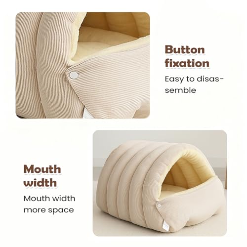 Lit chauffant pour chat : niche de couchage fermée et lavable