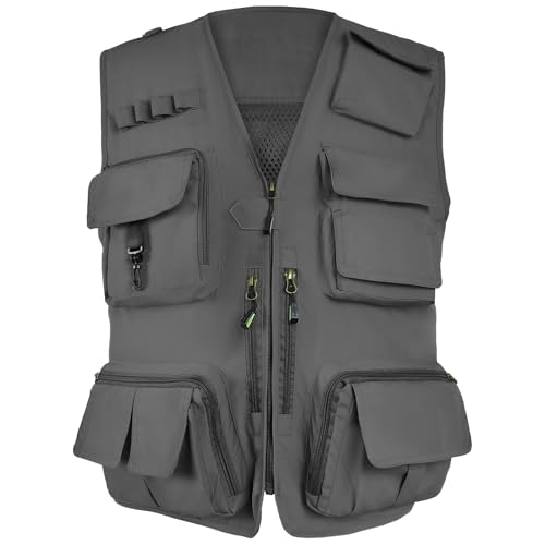 TWENPHYO Mens Lightweight Safari Travel Fishing Photography Outdoor Work Cargo