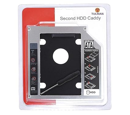 Universal 9.5mm SATA to SATA 2nd SSD HDD Hard Drive Caddy Adapter Tray Enclosures for DELL HP Lenovo ThinkPad ACER Gateway ASUS Sony Samsung MSI Laptop (9.5mm Universal Caddy)