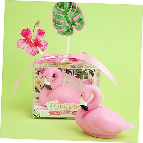 Ciieeo 3 Pecas Desenho Animado Topos De Cupcake Decoração Infantil Velas De Aniversário Flamingo Dec