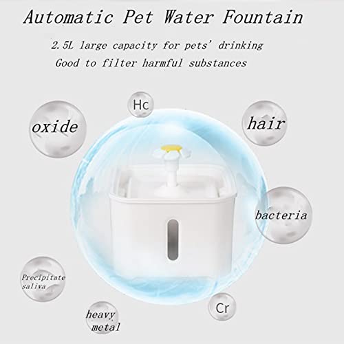 Fuente automática de agua para perros y gatos 2.5L blanca miniatura 4