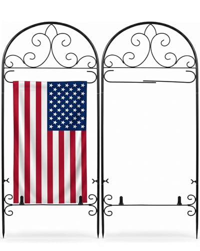 Image of Garden Flag Holder 2P, Heavy Duty Metal Yard Flag Stand for Outside, 40in x 16in Flags Stand Pole Fits Max 14in x 22in Flags - Outdoor Lawn Decor(Without Flag)
