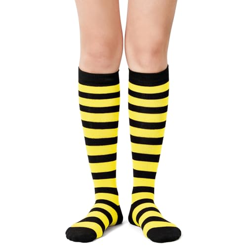 Image of Century Star Knee High Socks for Women Long Tube Socks with Stripes | Soft, Skin Friendly And Stretchy, Vibrant Colors Perfect For Daily Wear, Sports, Halloween And Christmas