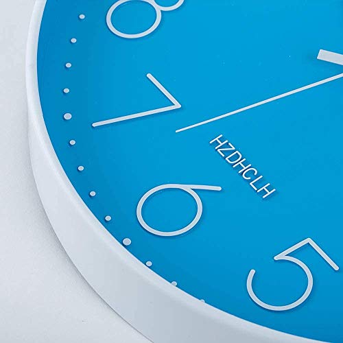 Image of HZDHCLH Wall Clock 12 inch Silent Non Ticking Modern Wall Clocks Battery Operated Clocks for Kitchen Bedroom Living Room Office Decor (Blue)