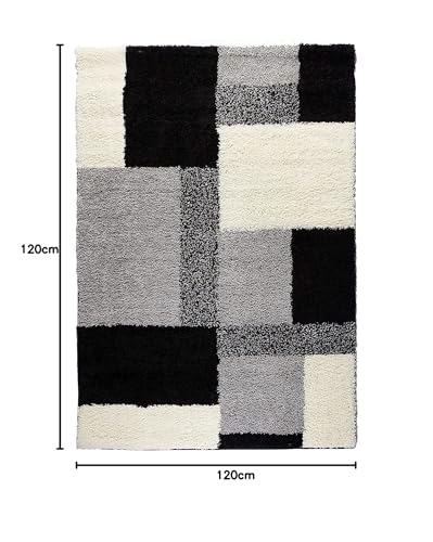 Image of Soft Modern Shag Area Rugs Fluffy Living Room Carpet Comfy Bedroom Home Decorate Floor Kids Playing Mat Size 4x4 Feet Square Color Multi N
