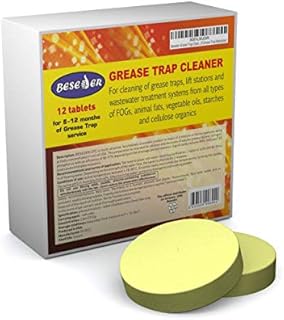 Beseder Grease Trap Cleaner tablets for grease decomposition, grease trap treatment and odor removal from grease trap interceptor (in 1 box 12 tablets)