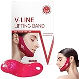 ARCHIDATE 5PCS Doppelkinn Entferner - V Line Lifting Mask - Gesichtsmasken für Doppelkinn Straffer - Kinnmaske Lifting Maske Gesicht - V Shape Face Mask - Anti Falten Masken Beauty - Tuchmasken Frauen