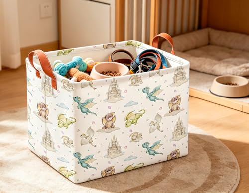 Image of CLOCOR Rectangular Storage Bin,Waterproof Books Box,Gift Basket(Dinosaur)