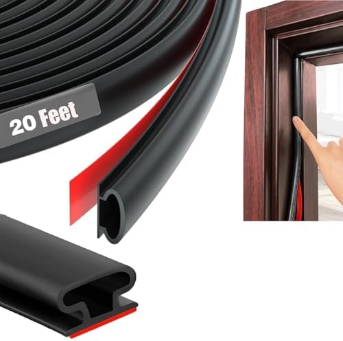 20 Feet Rubber Door Weather Stripping Door Seal Large Gap, Self-A...