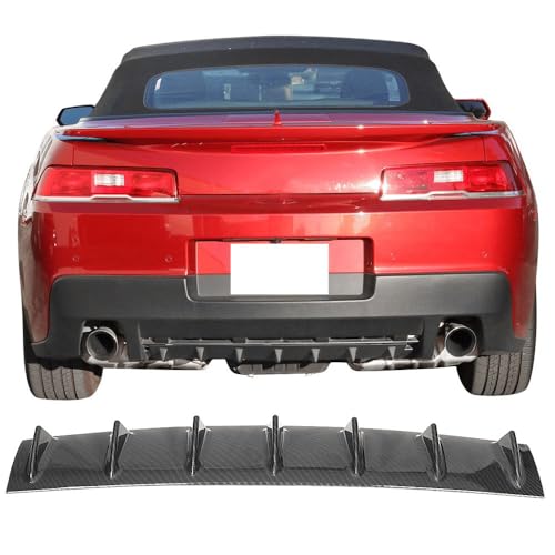 Image of 7-Wing Glossy Carbon ABS Deflector Kit JDM Universal Rear Bumper Lip Diffuser Car Spoiler Shark Fin Universal Sporty Rear Lower Bumper Protector.