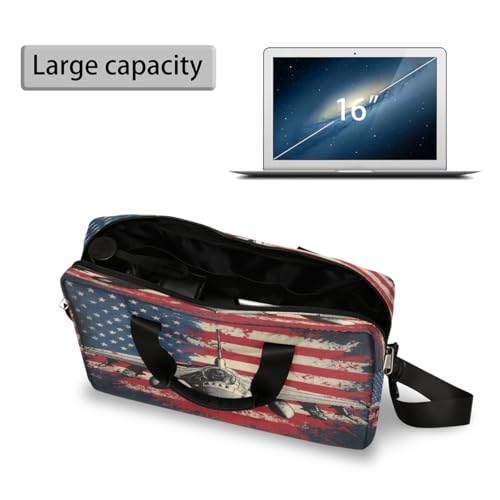 Maletín para laptop 15.6-16 pulg con estampado bandera USA miniatura 5