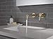 Delta Faucet Trinsic Wall Mount Faucet, Gold Bathroom Faucet, Wall Mount Bathroom Faucet 3 Hole, Widespread Bathroom Faucet, Champagne Bronze T3559LF-CZWL