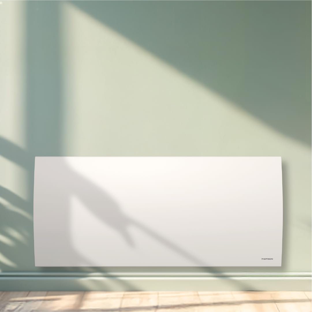 THOMSON - Radiateur électrique fixe à inertie sèche céramique avec thermostat interchangeable 2000W THOMSON CLEO horizontal blanc
