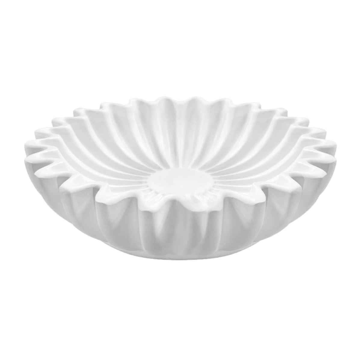 Cuenco decorativo blanco de resina con forma delicada de diseño exclusivo