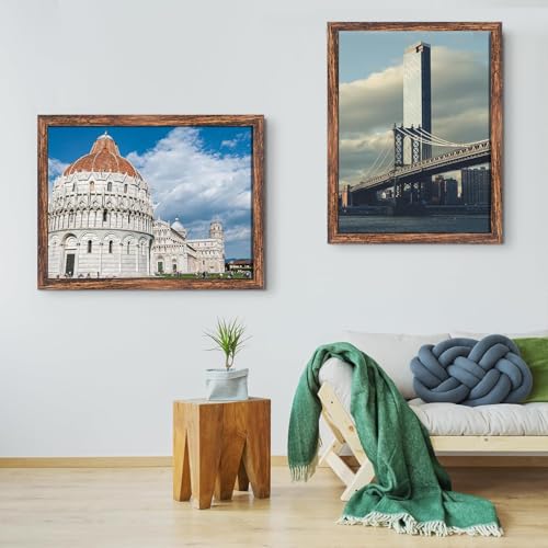 Image of BESCRCL 18x24 Poster Frame, Picture Frames for Wall, Single, Brown