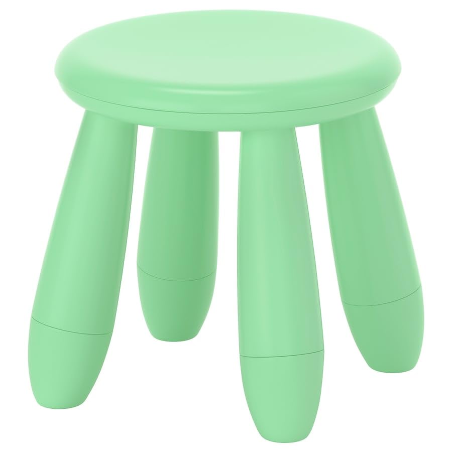 Children's Stool for Kids, Lightweight Plastic Step Stool for Home, Bedroom, Bathroom & Outdoor Use, Durable Kids Seating Stool, Light Green, BM Globals-image-4