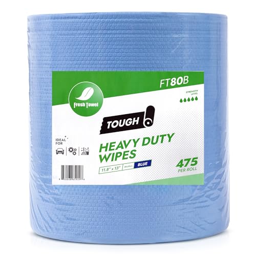 Fresh Towel FT80B Heavy Duty Wipes, Blue, 11.8