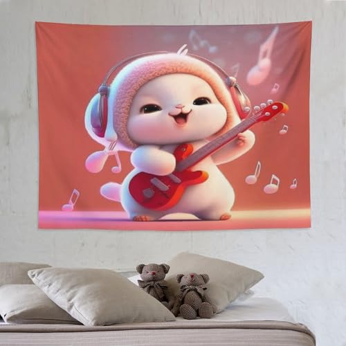 Tapisserie murale lapin PAZZK, décoration artistique pour salon et chambre