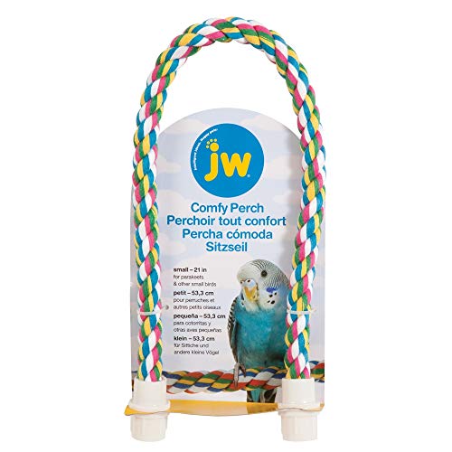 Image of JW Pet Comfy Perch for Birds Flexible Multi-Color Rope, Small - 21 inch Length (Pack of 12)
