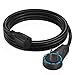 Maximm Cable 6 Feet 360° Rotating Flat Plug Extension Cord/Wire, 3 Prong Grounded Wire 16 Awg Power Cord - Black