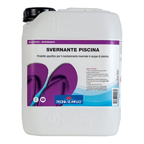 PISCINA SEMPLICE, Svernante Piscina Liquido, Concentrato, Ideale Per Chiudere La Piscina, Formato da 5 Kg