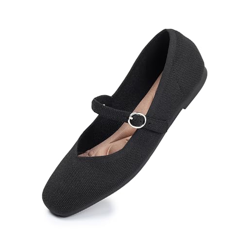 Maqixz Knit Mary Jane Flats