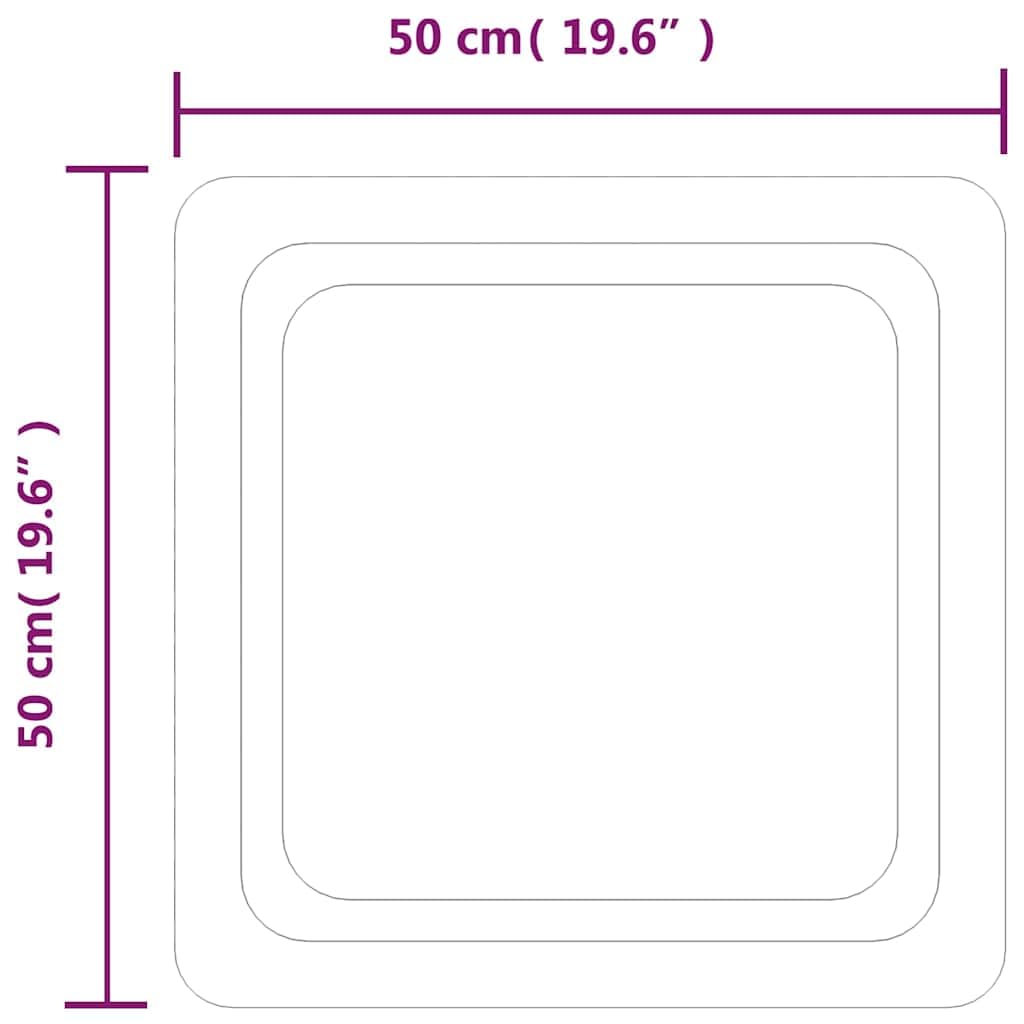 Espejo de baño LED de 50 x 50 cm, cristal con protección IP65, interfaz USB, espejo de maquillaje para baño, espejo de pared con gancho para fácil montaje, espejo cosmético para pasillo y