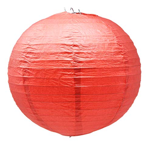 Image of Mudra Crafts Red and Green Paper Lanterns Wedding Party Decorations - 12 in 10 Round Hanging Ceiling Lanterns, 10 Pack, Decorative Lamp Shades