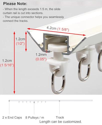 Rails de rideaux robustes à double rangée Mo pour un aménagement de 10m sans percer - 7