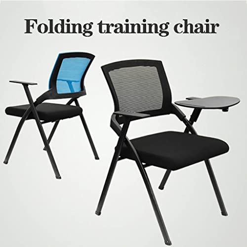Chaise de réunion de bureau en maille avec tablette écriture et accoudoirs