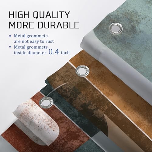 Rideau de douche extra large anti-moisissure en polyester imperméable bleu sarcelle - 5