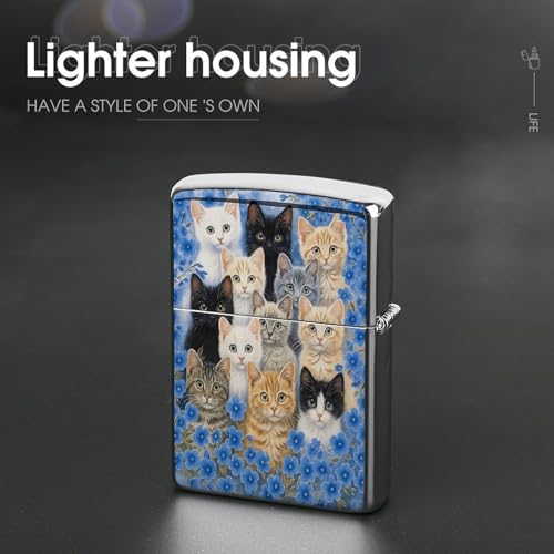 Estuche para encendedor clásico de cobre estilo gato miniatura 4