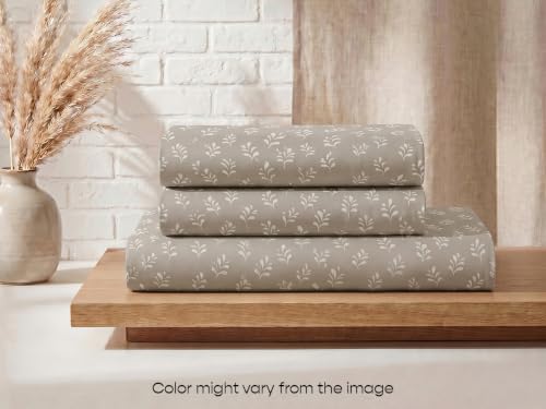 Image of SleepyCat 300 TC Cotton-Soft Microfiber Bedsheet with 1 Pillowcase|Wrinkle-Free|300 TC Plain Weave|No Creases, No Shrinkage|No Colour Fading|150 GSM|Snow Leaf|Fits Mattress Upto 8 Inches|Single