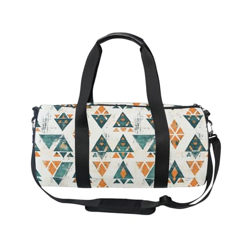 Aztec Navajo Print Sports Duffel Bag Large Capacity Barrel Gym Bag with Full Print Polyester Fabric, Multiple Pockets and Detachable Strap for Sports Gym and Weekend Getaways2