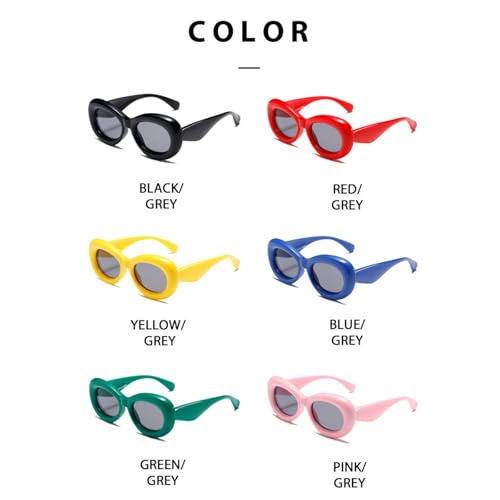 willochra Retro Y2K Candy Color Women Luxury Oval Sunglasses Fashion Unique Men Punk Trending Outdoor Sunglasses UV400 F254