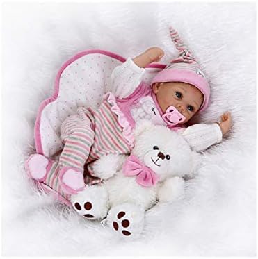 Dirance 22 Inches Lifelike Reborn Doll Sleeping Soft Silicone Full Body Realistic Look Real Boy Doll Vinyl Reallike Newborn Baby Doll Outfit, Kids Gift for Ages 3+,Under 100 Dollars (Multicolor)