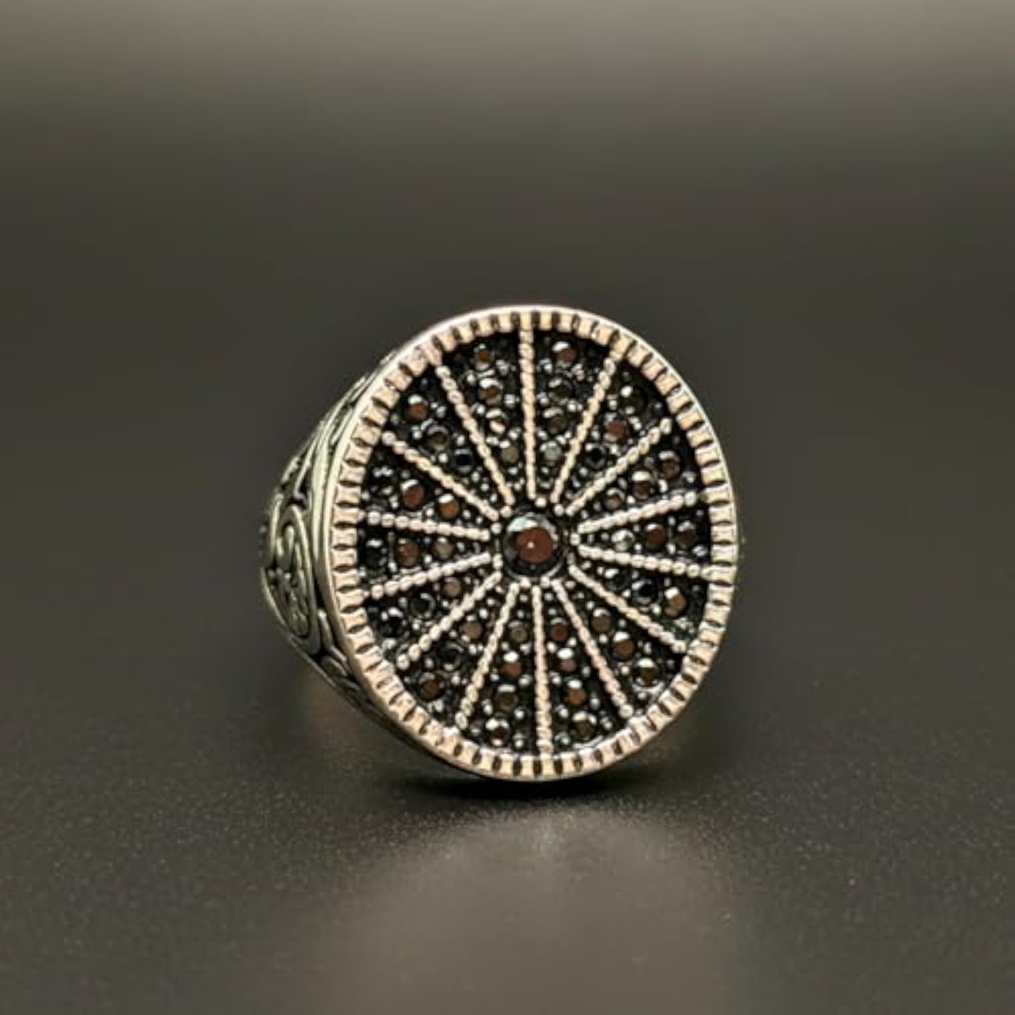 Royal Series Shadow Sun Adjustable Ring, Unisex