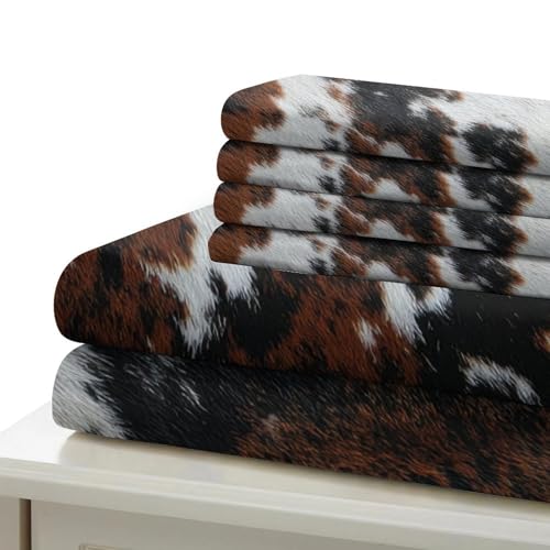 Housse de couette hypoallergénique avec zip imprimé vache 3D