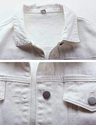 Locachy Women's Casual Denim Jacket Solid Color Basic Long Sleeve Jean Jacket Coat4