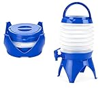 dispenser bevande pieghevole con rubinetto 3,5 litri 7,5 litri qualità top contenitore erogatore acqua facile da riempire e pulire frigo picnic cocktail spiaggia campeggio camper feste (3.5, litri)