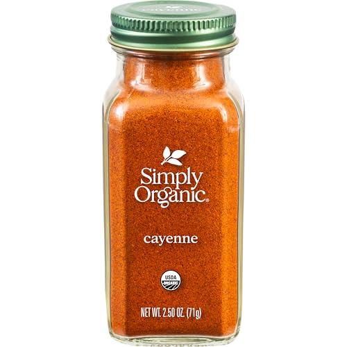 Simply Organic Cayenne Pepper, 2.89 Ounce, Pure, Organic Cayenne Peppers, No GMO's, Kosher Certified