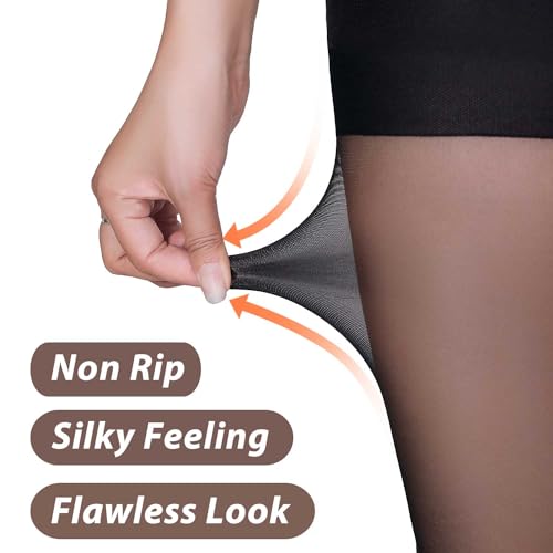 Image of Citystl 2 Pack Silky Tights for Women, Non Rip Sheer Tights - Control Top Pantyhose for Flawless Definition and Confidence