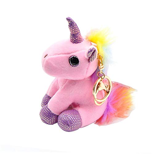 Llavero Colgante Colorido del Unicornio Peluche Juguete Mochila Animales Pequeño Bolsa