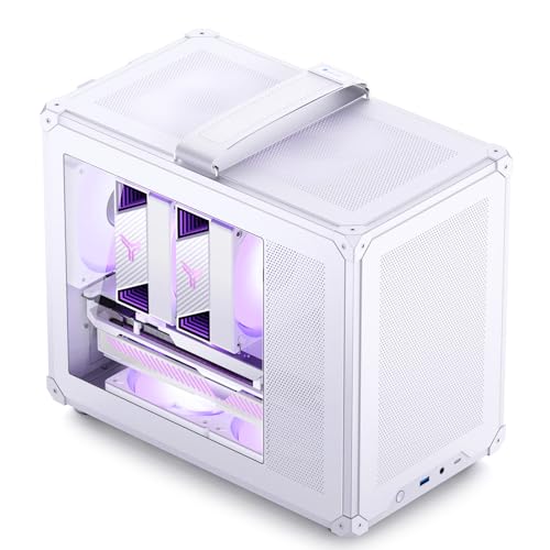 ?JONSBO C6 MAX White Micro ATX PC Case,Matx Handled Mesh Chassis,1-Side Penetration, Simple Compact Desktop Computer case, ATX Power Bite (L220mm Max.), 170mm H CPU Cooler,Panels Tool-Free Open,White