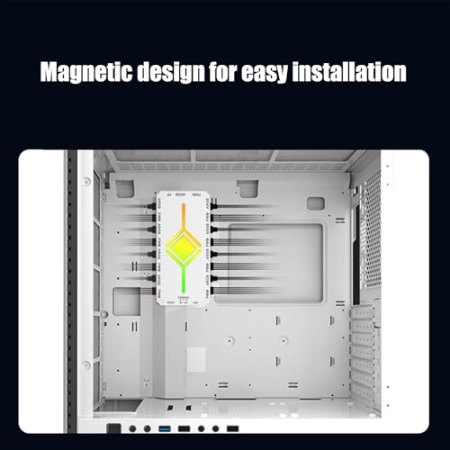 Controlador RGB Para PC, Divisor Magnético De Ventilador PWM De 3 Pines, Controlador De Carcasa De PC Con De Refrigeración, Para Sala De Juegos En Casa Armonía Visual: Al La Placa Ba - imagen 5