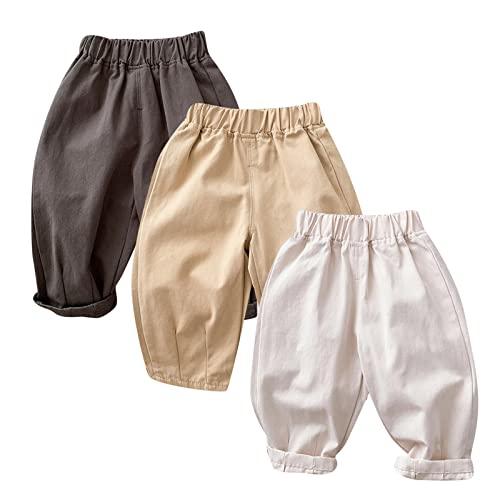 Toddler Boy Wide Leg Joggers Straight Elastic Waist Sweatpants Kids Solid Trendy Casual Long Fall Athletic Trousers2