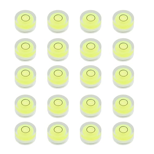 JYK Bubble Level 15x6mm 20pcs, Mini Circular Spirit Levels for Leveling Camera Tripod Telescope Workshop Turntable
