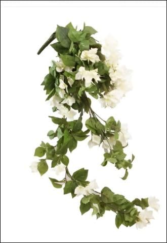 Image of Nutts Artificial Bougainvillea Silk Vines Creepers Hanging Flower Garland for Wedding & Home Decoration, Flower Garland (2, White)