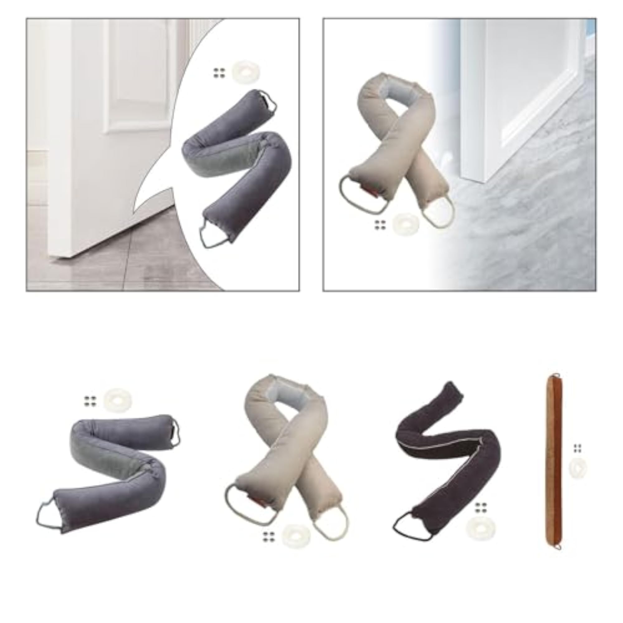 Under Door Draft Stopper Dust Insulation Seal Gray